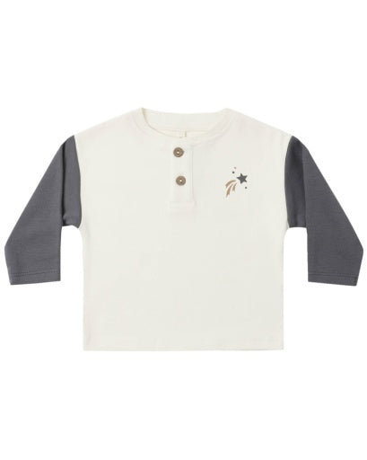 LONG SLEEVE HENLEY TEE MIDNIGHT