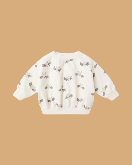 Relaxed Fleece Sweatshirt- Bats