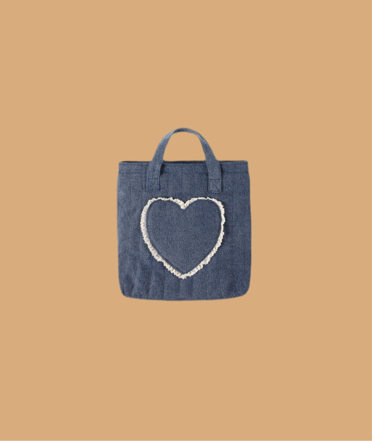 Denim Heart Quilted Tote