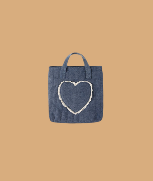 Denim Heart Quilted Tote