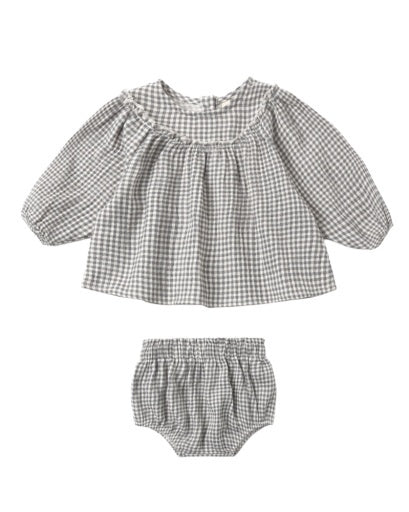 MIA TOP + BLOOMER SET MIDNIGHT GINGHAM