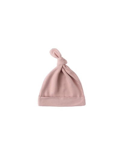 BAMBOO KNOTTED BABY HAT || ROSE