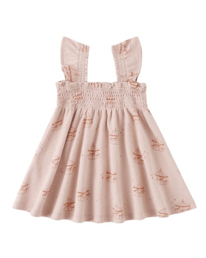 SMOCKED JERSEY DRESS CAROUSEL