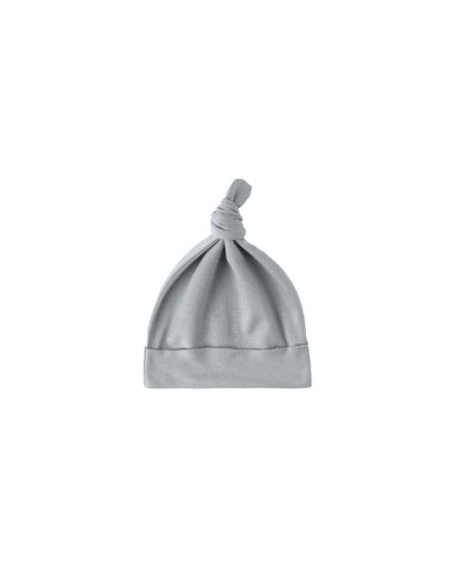 BAMBOO KNOTTED BABY HAT || STEEL BLUE