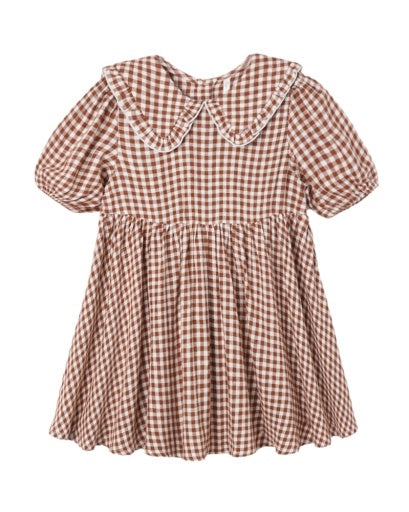 CAMILLE DRESS BRICK CHECK